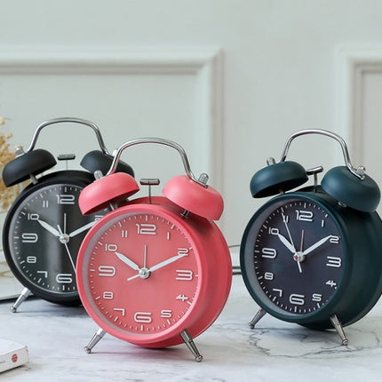 3304T Bedroom Bedside Multifunctional Bell Metal Alarm Clock With Night Light