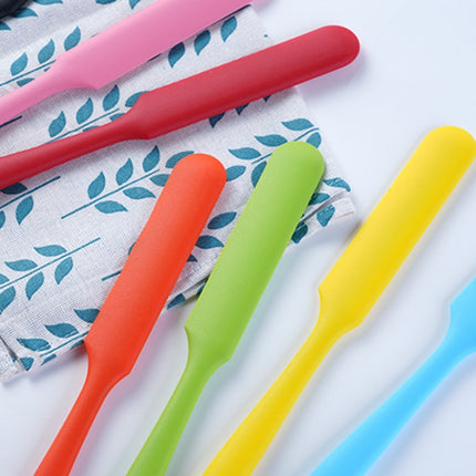 Long Silicone Spatula Butter Cake Cream Scraper Baking Tool, Pink, Red, Orange, Green, Blue, Yellow, Black - DealBuddy