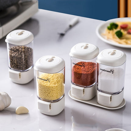 Marbrasse Metering Seasoning Box Pressing Type Seasoning Bottle Rotary Sealing Household Kitchen Seasoning Can, Single, Metering - DealBuddy