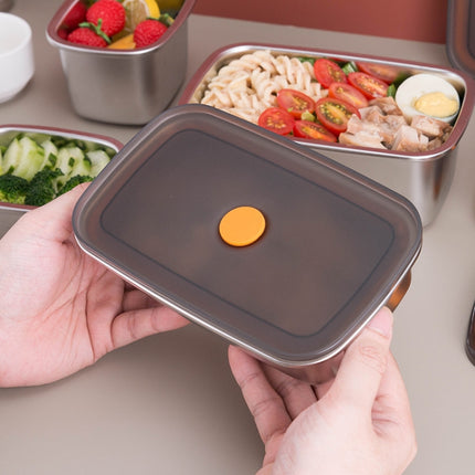 Refrigerator Fruit Fresh-Keeping Box 304 Stainless Steel Sealed Lunch Box, 250ml, 450ml, 600ml, 1000ml - DealBuddy