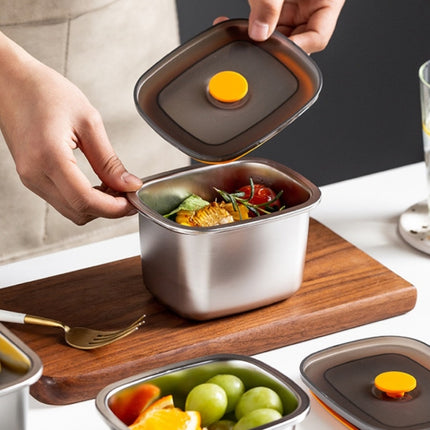 Refrigerator Fruit Fresh-Keeping Box 304 Stainless Steel Sealed Lunch Box, 250ml, 450ml, 600ml, 1000ml - DealBuddy