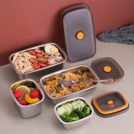 Refrigerator Fruit Fresh-Keeping Box 304 Stainless Steel Sealed Lunch Box, 250ml, 450ml, 600ml, 1000ml - DealBuddy