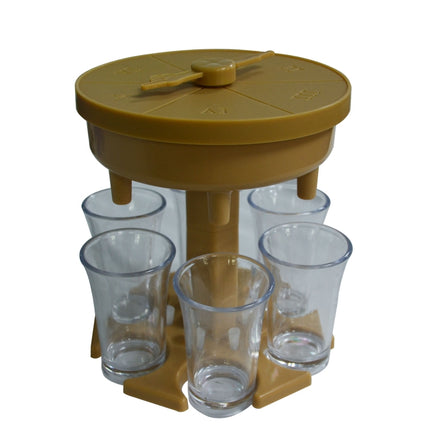 6 Cups Wine Dispenser Automatic Diversion Wine Pourer With Game Turntable, Style: