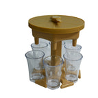 Hexagon Brown with Transparent Cup