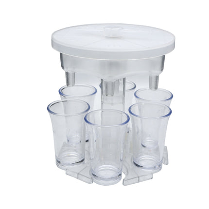 6 Cups Wine Dispenser Automatic Diversion Wine Pourer With Game Turntable, Style: