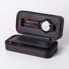 PU Leather Full Carbon Fiber Zipper Watch Bag Watch Storage Display Box, Style:
