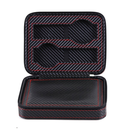 PU Leather Full Carbon Fiber Zipper Watch Bag Watch Storage Display Box, Style: