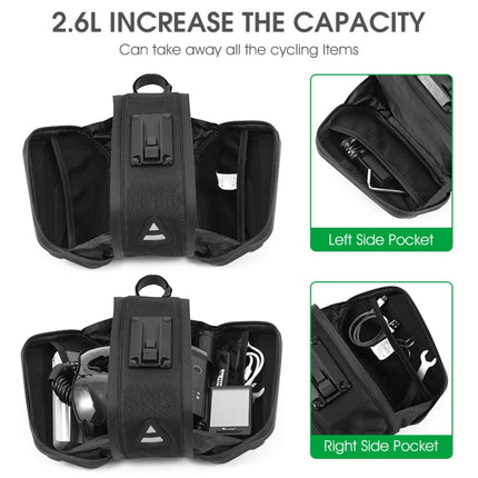 WEST BIKING Large Capacity 2.6L Bicycle Tail Bag Hard Shell Saddle Bag Adjustable Bracket Seat Cushion Tail Bag - DealBuddy
