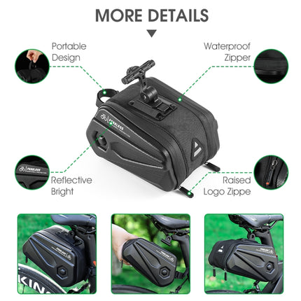 WEST BIKING Large Capacity 2.6L Bicycle Tail Bag Hard Shell Saddle Bag Adjustable Bracket Seat Cushion Tail Bag - DealBuddy
