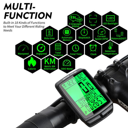 WEST BIKING 5 Languages Bicycle Waterproof Backlight Multifunction Wireless Odometer Speedometer - DealBuddy