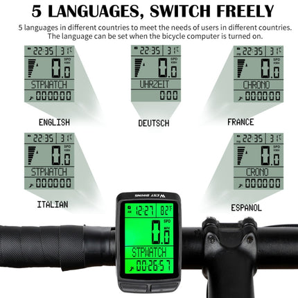 WEST BIKING 5 Languages Bicycle Waterproof Backlight Multifunction Wireless Odometer Speedometer - DealBuddy