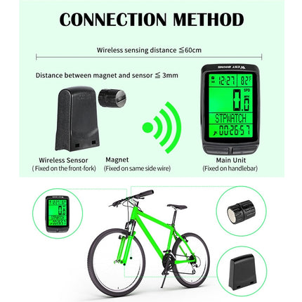 WEST BIKING 5 Languages Bicycle Waterproof Backlight Multifunction Wireless Odometer Speedometer - DealBuddy