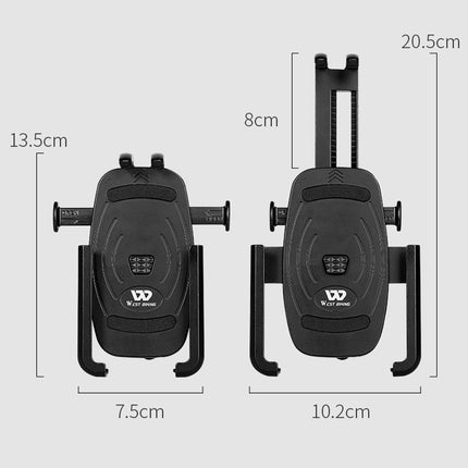 WEST BIKING  Bike Mobile Phone Holder Aluminum 360 Rotatable Electric Bike Scooter Motorcycle Phone Stand,Style:, Handlebar Style - DealBuddy
