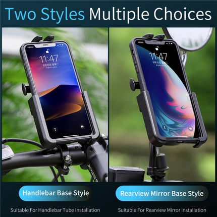WEST BIKING  Bike Mobile Phone Holder Aluminum 360 Rotatable Electric Bike Scooter Motorcycle Phone Stand,Style:, Handlebar Style - DealBuddy