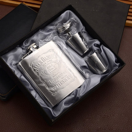 Portable Stainless Steel Hip Flask Set With Wine Glass Funnel