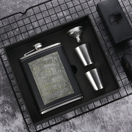 Portable Stainless Steel Hip Flask Set With Wine Glass Funnel, Style:, 8OZ New Jack Patch Core, 8OZ Old Jack Patch Core, 8OZ Old Man Patch Core, 8OZ Yellow Floral Pattern Core, 7OZ Black Leather Jack Gray, 7OZ Yellow Leather Jack Old Man Gray          ... - DealBuddy