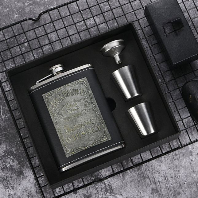 Portable Stainless Steel Hip Flask Set With Wine Glass Funnel, Style:, 8OZ New Jack Patch Core, 8OZ Old Jack Patch Core, 8OZ Old Man Patch Core, 8OZ Yellow Floral Pattern Core, 7OZ Black Leather Jack Gray, 7OZ Yellow Leather Jack Old Man Gray          ... - DealBuddy