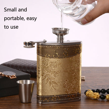 Portable Stainless Steel Hip Flask Set With Wine Glass Funnel, Style:, 8OZ New Jack Patch Core, 8OZ Old Jack Patch Core, 8OZ Old Man Patch Core, 8OZ Yellow Floral Pattern Core, 7OZ Black Leather Jack Gray, 7OZ Yellow Leather Jack Old Man Gray          ... - DealBuddy