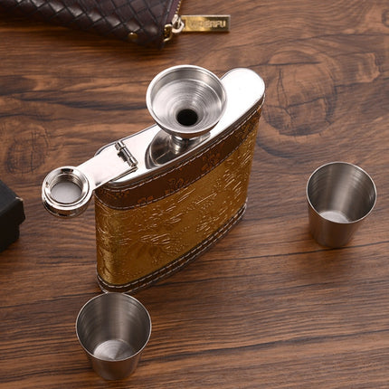 Portable Stainless Steel Hip Flask Set With Wine Glass Funnel, Style:, 8OZ New Jack Patch Core, 8OZ Old Jack Patch Core, 8OZ Old Man Patch Core, 8OZ Yellow Floral Pattern Core, 7OZ Black Leather Jack Gray, 7OZ Yellow Leather Jack Old Man Gray          ... - DealBuddy