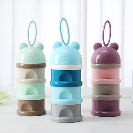 3 Layer Frog Style Portable Baby Food Storage Box Cartoon Milk Powder Box, Blue, Green, Purple - DealBuddy