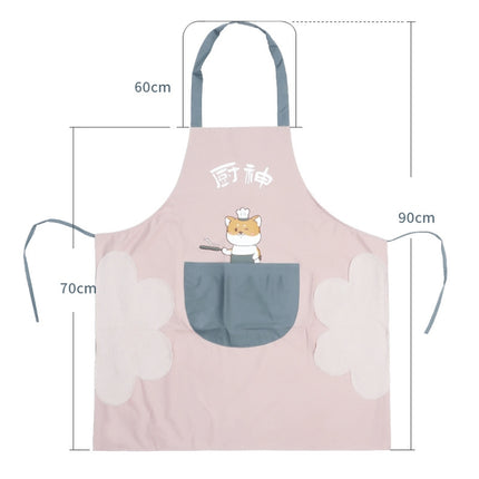 Home Kitchen Waterproof And Oil-Proof Apron Cute Cooking Work Apron, Colour: Foodie Light Pink (Ordinary)