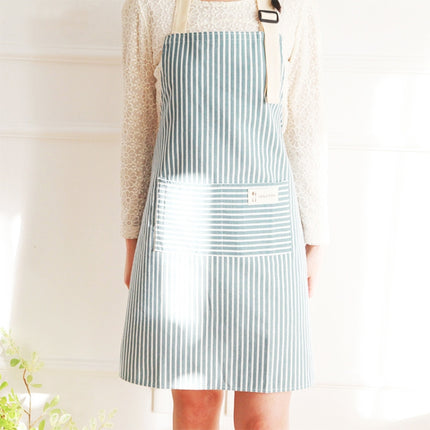 Kitchen Home Cooking Apron Restaurant Works Striped Cotton And Linen Apron