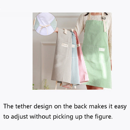 Kitchen Home Cooking Apron Restaurant Works Striped Cotton And Linen Apron