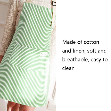 Kitchen Home Cooking Apron Restaurant Works Striped Cotton And Linen Apron