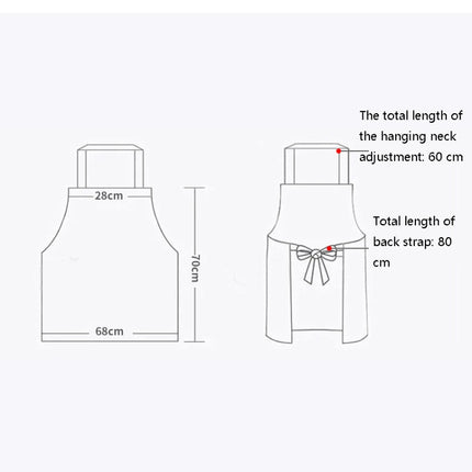 Kitchen Home Cooking Apron Restaurant Works Striped Cotton And Linen Apron