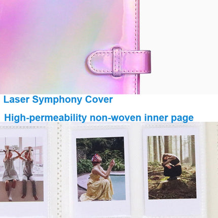 3-Inch 128-Piece PU Photo Album Laser Symphony Mini Digital Photo Storage