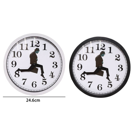 Walking Clock Businessman Briefcase Glass Wall Clock Personality Clock Decoration Round Clock