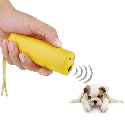 LED Flashlight Ultrasonic Dog Repeller Portable Dog Trainer, Single-headed Black, Single-headed Yellow, Double black - DealBuddy