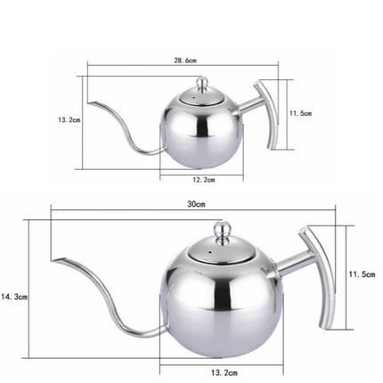 Hand Flush Pot Mocha Coffee Pot Stainless Steel Coffee Pot European Style Stainless Steel Teapot With Strainer, 1L, 0.85L - DealBuddy