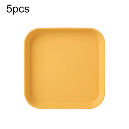 5pcs Home 6 Inch Small Dish Plastic Snack Cake Dish Dining Table Garbage Tray