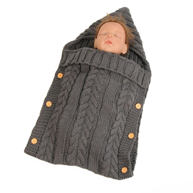 Zzsd0002 Autumn / Winter Baby Knitted Woolen Button Sleeping Bag Photography Blanket Stroller Sleeping Bag, Zzsd0002 Dark Gray, Zzsd0002 Black, Zzsd0002 Beige, Zzsd0002 Sapphire, Zzsd0002 Cream White, Zzsd0002 Big Red - DealBuddy