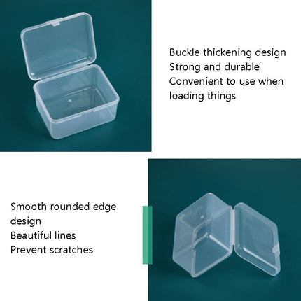 20 PCS Rectangular Plastic Box Transparent Stationery Storage Box PP Tool Parts Accessories Box