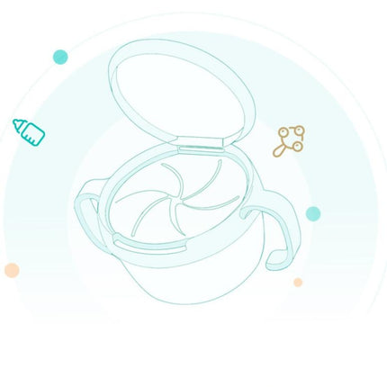Baby Snacks Bowl Children Kids Food Storage Dishes Anti Spill 360 Rotate Baby Solid Feeding Plate Tableware Baby Feeding Stuff
