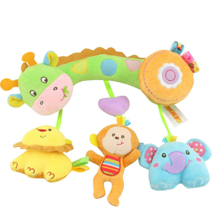 Baby Toys 0-1 Year Old Animal Bed Bells Soothing Plush Toys Baby Rattles Baby Carriage Hanging