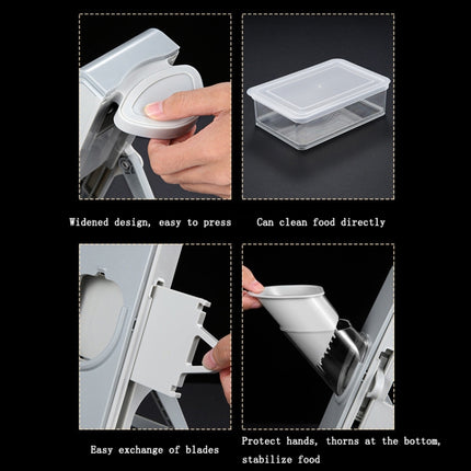 Hand Cutting Cutter Kitchen Lever Slicer Pressing Grater, Simple Gray, Simple Blue - DealBuddy