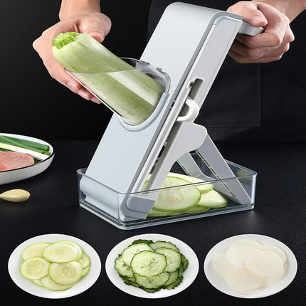 Hand Cutting Cutter Kitchen Lever Slicer Pressing Grater, Simple Gray, Simple Blue - DealBuddy