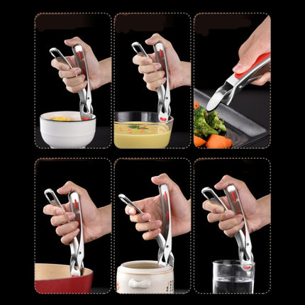 Kitchen 304 Stainless Steel Inlaid Rubber Non-Slip Anti-Scald Dish Holder And Tray Lifter, Dish Holder (Black), Dish Holder (Green) - DealBuddy