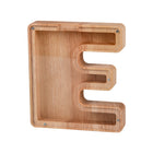 Wooden English Alphabet Piggy Bank Transparent Acrylic Piggy Bank