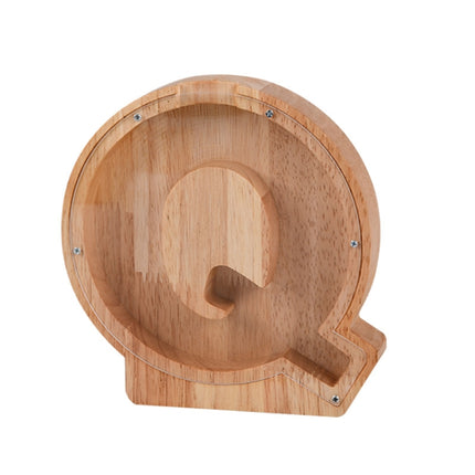 Wooden English Alphabet Piggy Bank Transparent Acrylic Piggy Bank
