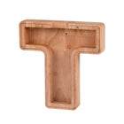 Wooden English Alphabet Piggy Bank Transparent Acrylic Piggy Bank