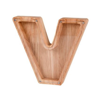 Wooden English Alphabet Piggy Bank Transparent Acrylic Piggy Bank