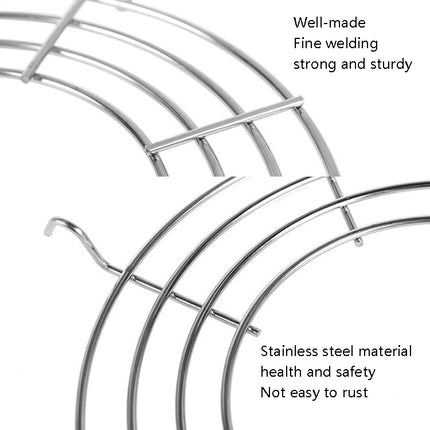 Semi-Circular Stainless Steel Drain Rack Kitchen Steamed Vegetables Rack, Size: Large 30cm