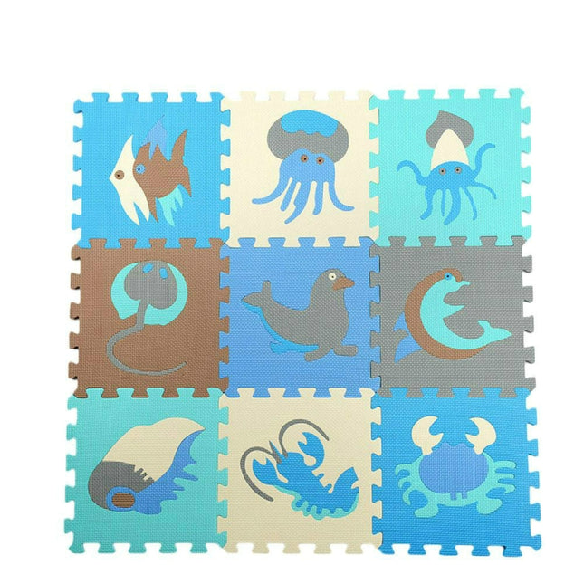 9pcs / Set Splicing Mobilization EVA Marine Foam Mats Children Educational Toys Puzzle Anti-skid And Anti-fall Crawling Mat