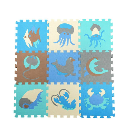 9pcs / Set Splicing Mobilization EVA Marine Foam Mats Children Educational Toys Puzzle Anti-skid And Anti-fall Crawling Mat