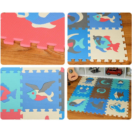 9pcs / Set Splicing Mobilization EVA Marine Foam Mats Children Educational Toys Puzzle Anti-skid And Anti-fall Crawling Mat