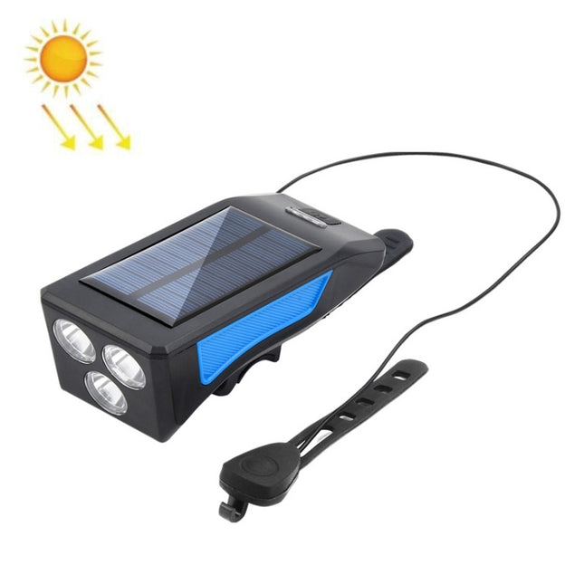 TG-ZX019 Solar Bicycle Headlight Flashlight Night Riding Strong Light USB Charging Rainproof Light - DealBuddy